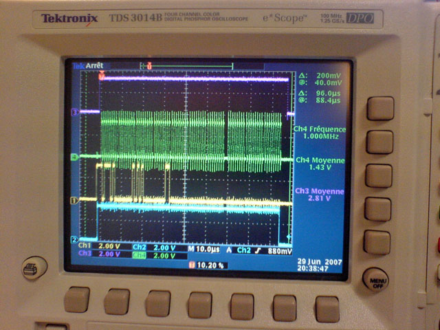 Signaux rcuprs par la carte thermocouple_rx